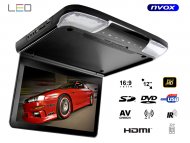 Monitor samochodowy podwieszany podsufitowy LCD 12" cali DVD HDMI USB SD AV GRY  - NVOX RF1166DF BL