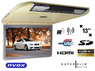NVOX VRF1343U BE Monitor samochodowy podwieszany podsufitowy LCD 13" cali HDMI USB SD - NVOX VRF1343U BE