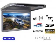 NVOX VRF1343U GR Monitor samochodowy podwieszany podsufitowy LCD 13" cali HDMI USB SD - NVOX VRF1343U GR