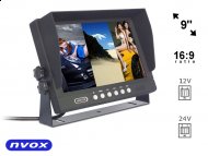 NVOX VHM9607 QUAD 12-24V Monitor samochodowy LCD 9" HD cofania i monitoringu z obsługą do 4 kamer - NVOX VHM9607 QUAD 12-24V