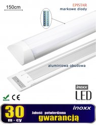 LAMPA LINIOWA NATYNKOWA PANEL LED SLIM 150CM 50W 6000K ZIMNA - INOXX LL150CM 50W 6000K MI FS