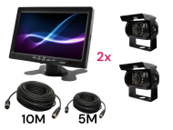 Monitor samochodowy LCD 7 cali 12/24V kabel 5M/10M oraz 2x kamera cofania IR 4pin zestaw HD  - NVOX AHM607 DUAL 4PIN + NVOX GDB2094 + NVOX KABEL 4PIN 5M/10M