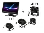 Monitor samochodowy LCD 7 cali 12/24V kabel 5M/10M oraz kamera cofania 4pin zestaw AHD  - NVOX AHM607 DUAL 4PIN + NVOX CMA57 + NVOX KABEL 4PIN 5M/10M