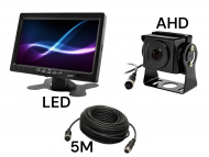 Monitor samochodowy LCD 7 cali 12/24V kabel 5M oraz kamera cofania 4pin zestaw AHD  - NVOX AHM607 DUAL 4PIN + NVOX CMA57 + NVOX KABEL 4PIN 5M