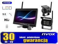 Zestaw monitor samochodowy LCD 7" 12V 24V oraz 2 kamery bezprzewodowe - NVOX HM6072WI-S 7" ANALOG 