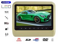 NVOX DV9917HD BE Monitor na zagłówek samochodowy LCD 9" cali LED HD DVD USB SD IR FM GRY 12V - NVOX DV9917HD BE