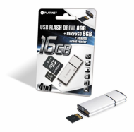 Pendrive 8GB z czytnikiem kart + micro SDHC 8GB + adapter /16GB/ - PLY0190