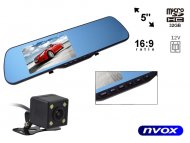NVOX VR5019 DU Samochodowe lusterko wsteczne z ekranem LCD 5" cali rejestratorem trasy oraz kamerą cofania FHD 12V - NVOX VR5019 DU 