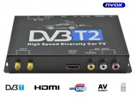 Tuner samochodowy telewizji cyfrowej DVB-T/T2 MPEG 2/4 SLIM HDMI USB AV 12V 24V - NVOX DVB221HD